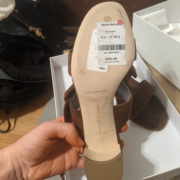 Manolo Blahnik Suede slides - Picture 2 of 4